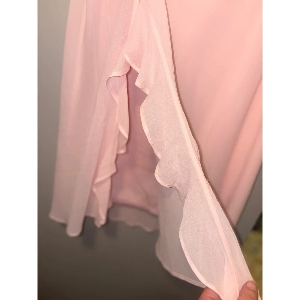 Wild Fable Pink Ruffle‎ Midi Skirt XXL Pastel Chiffon Side Slit WFB1405BJ NWT